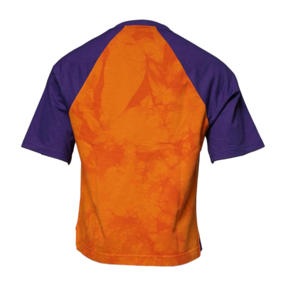 Dolce & Gabbana Grafische Print Crew Neck T-shirt Orange Heren