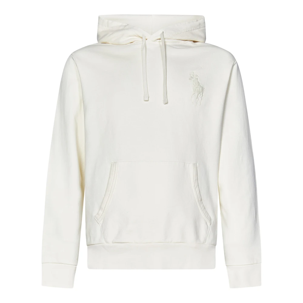 Polo Ralph Lauren Witte Sweater met Capuchon en Groot Pony Borduursel White Heren