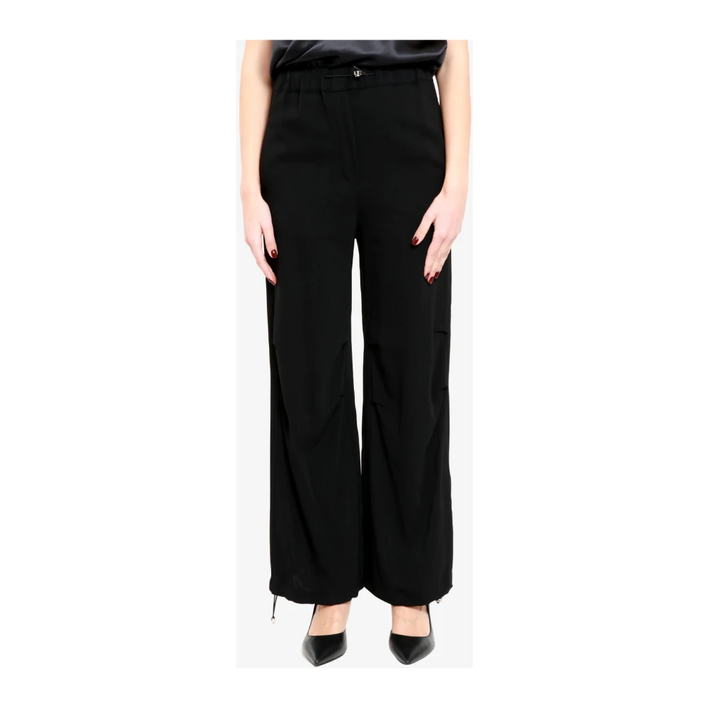 Erika Cavallini Zwarte Cargo Broek met Verstelbare Taille Black Dames