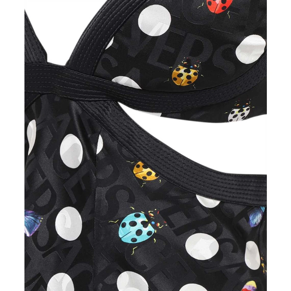 Versace Gedrukte Jurk met Uitgesneden Details Multicolor Dames