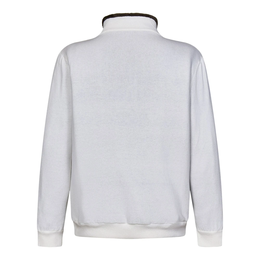 Kiton Luxe Witte Kasjmier Schapenvacht Jas White Heren