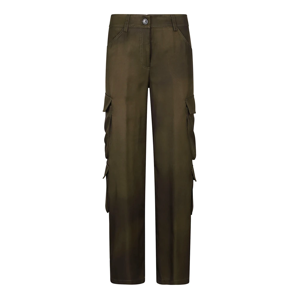 True Royal Viscose Broek Made in Italy Green Dames