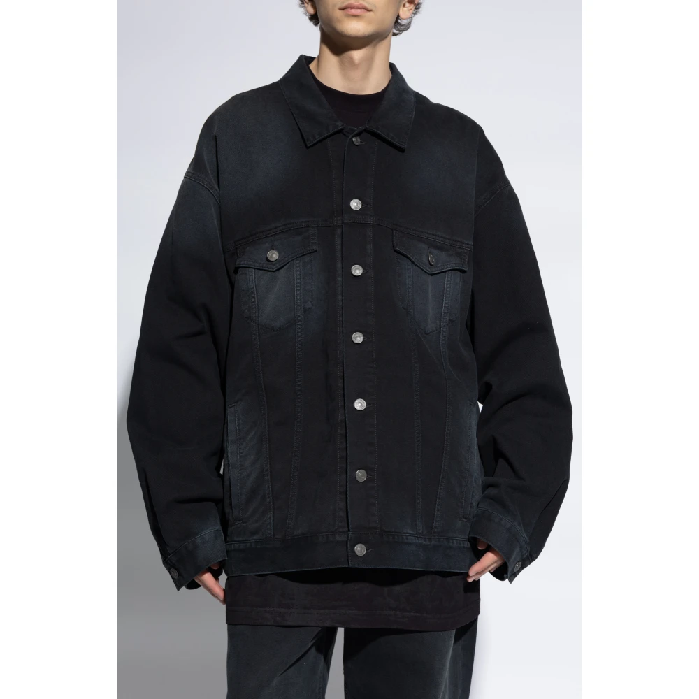 Balenciaga Losvallende spijkerjasje Black Heren