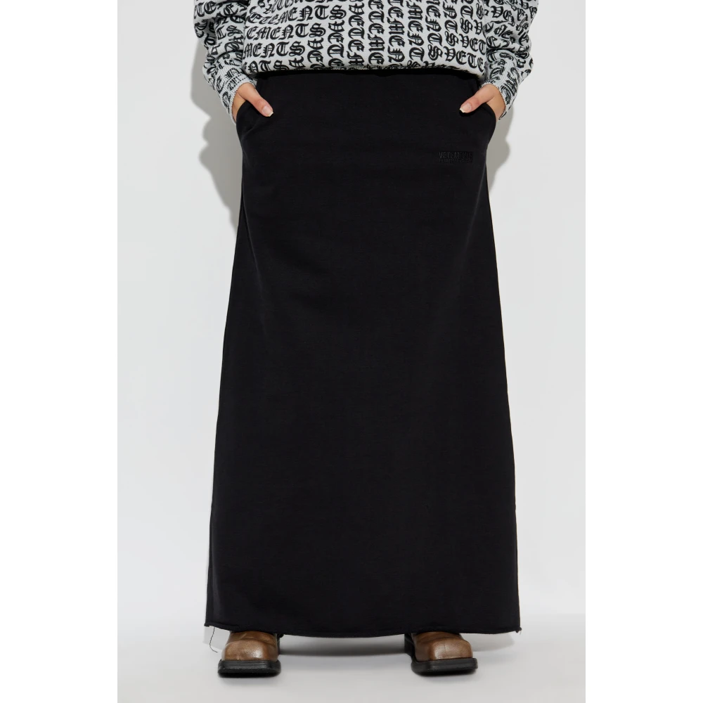 Vetements Rok met logo Black Dames
