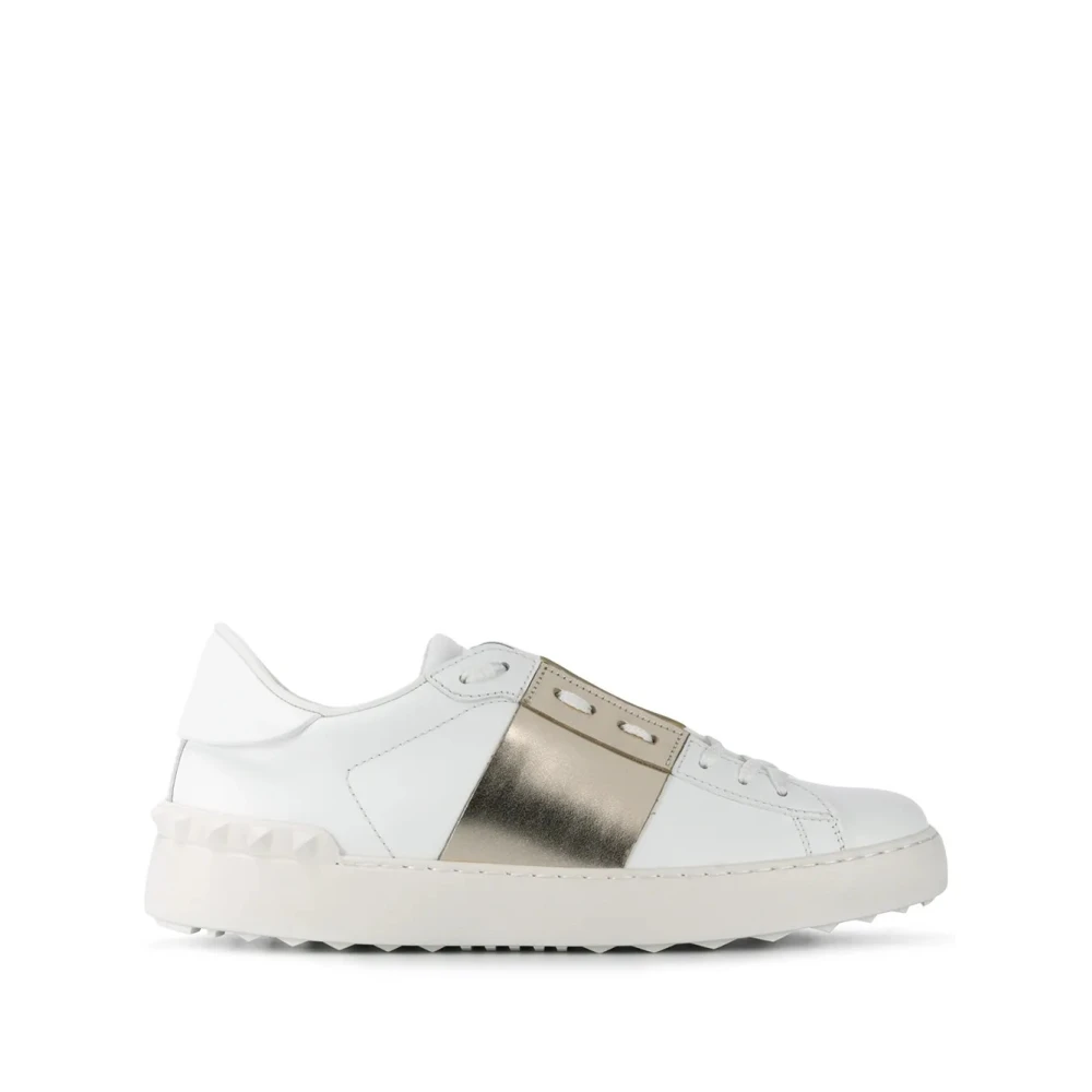 Valentino Garavani Open Sneaker met Metallic Streep Dames Schoenen Wit