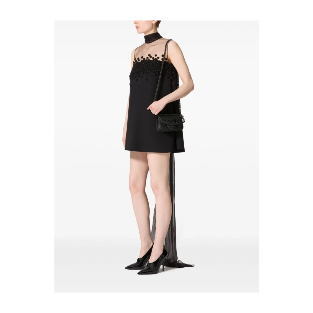 Valentino Garavani Zwarte Elegante Jurk Black Dames