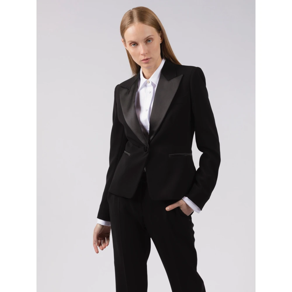 Max Mara Elegante Wollen Jas Black Dames