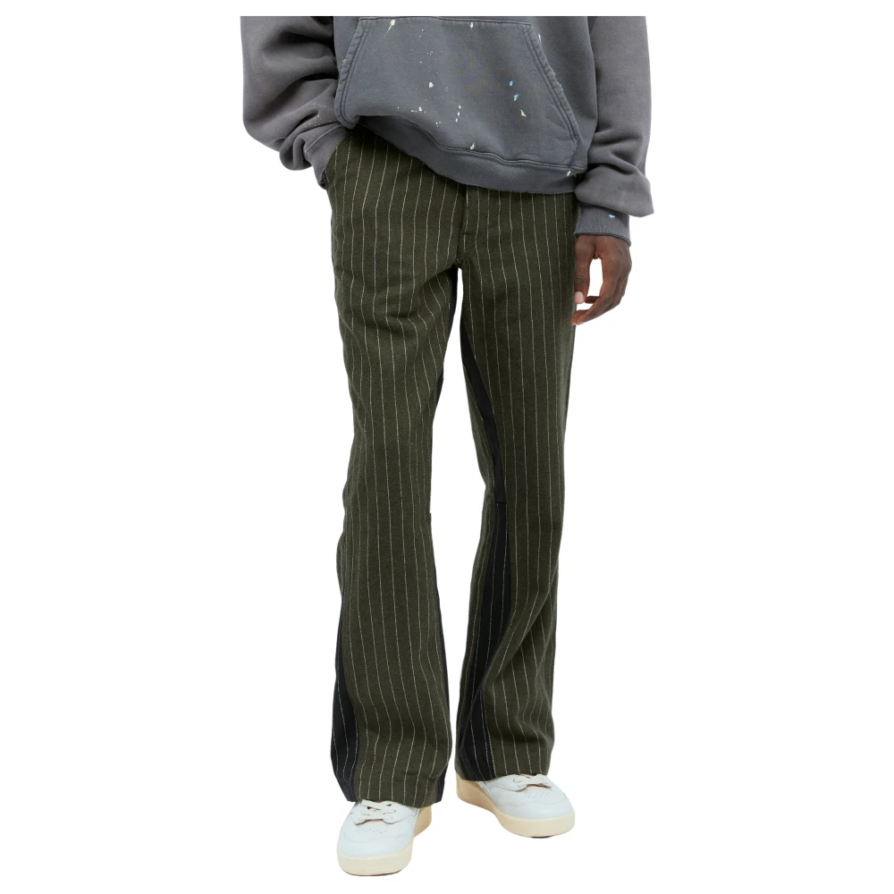 Gallery Dept. Wollen Pinstripe Broek met Contrastpanelen Green Heren
