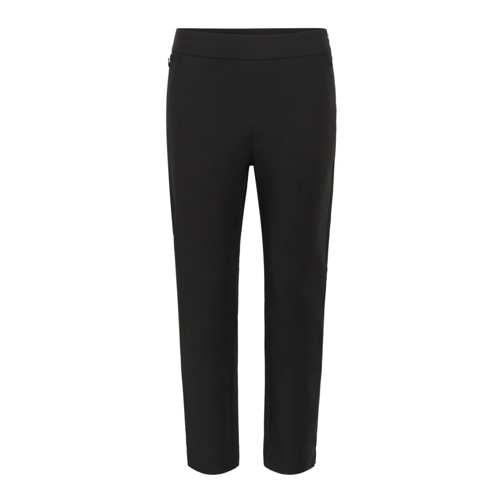 Part Two Women's Black Elastic Waist Slim-Fit Cropped Trousers - Slim-Fit Trousers - 3XL - Trousers