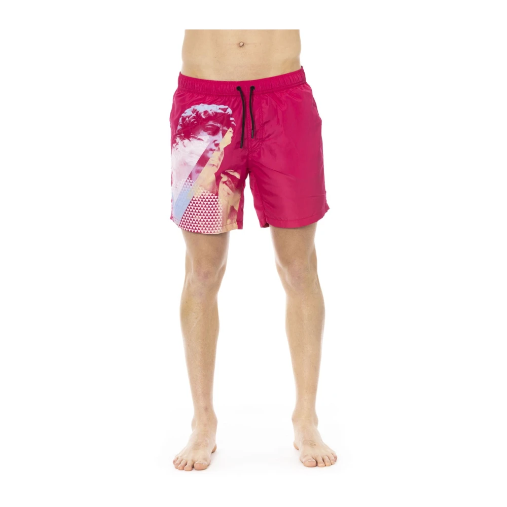 Bikkembergs Strandkläder - Sidoprint Badshorts Pink, Herr