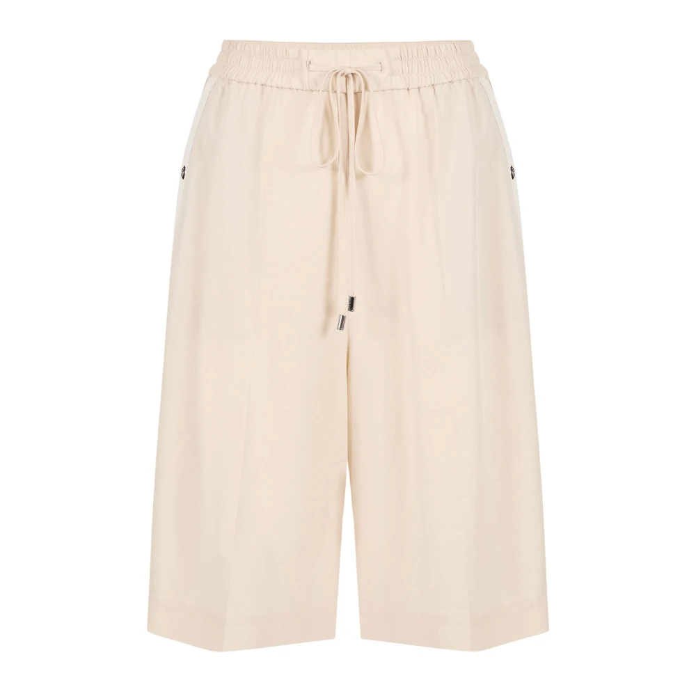 Iceberg Poederkleurige comfort fit Bermuda shorts van vloeiende Tencel-stof Beige Dames