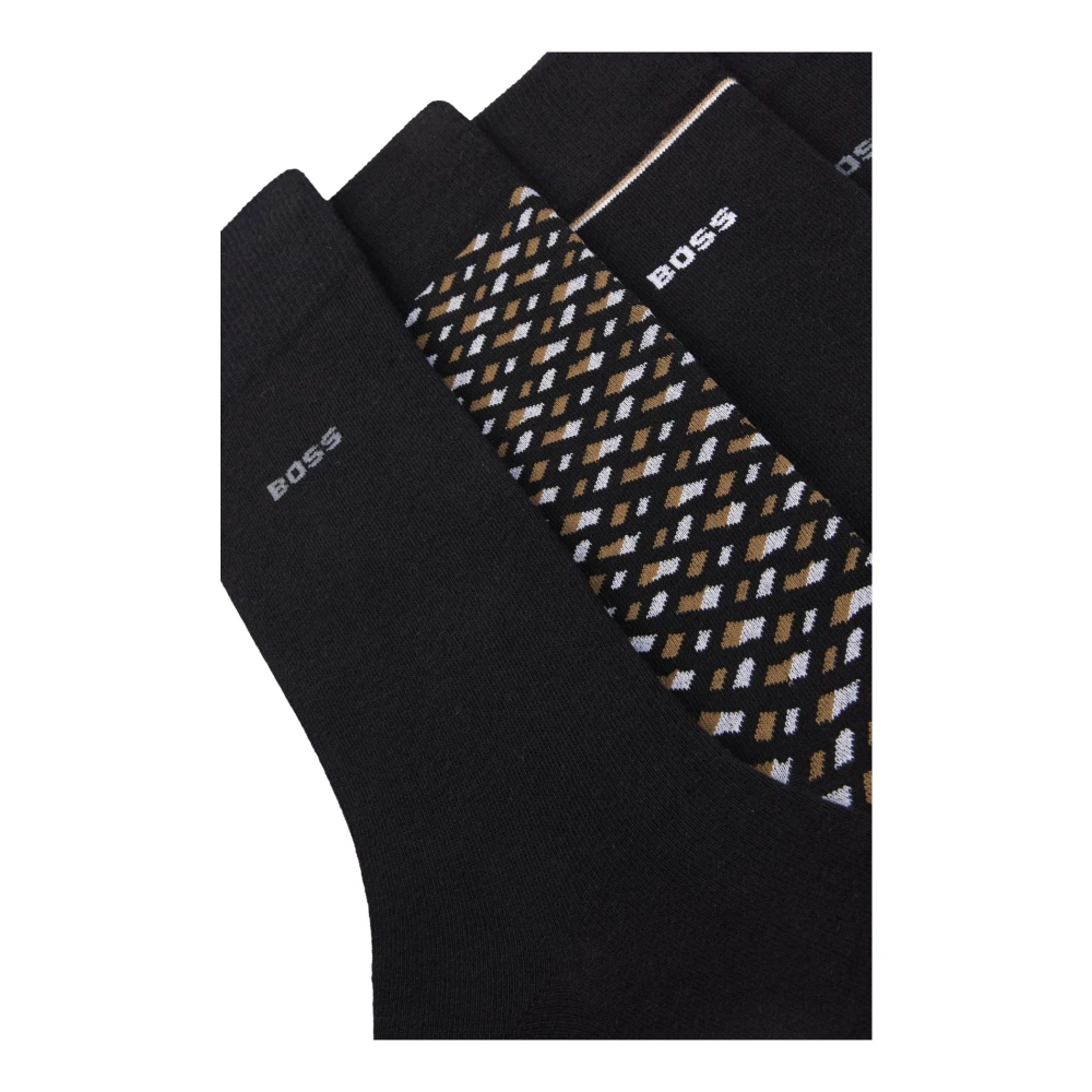 Hugo Boss Monogram Cadeauset Katoenen Sokken Zwart Black Heren