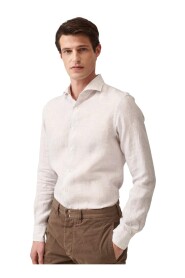 XACUS Camicia Uomo Puro Lino 41212005 Rigata Colore Sabbia