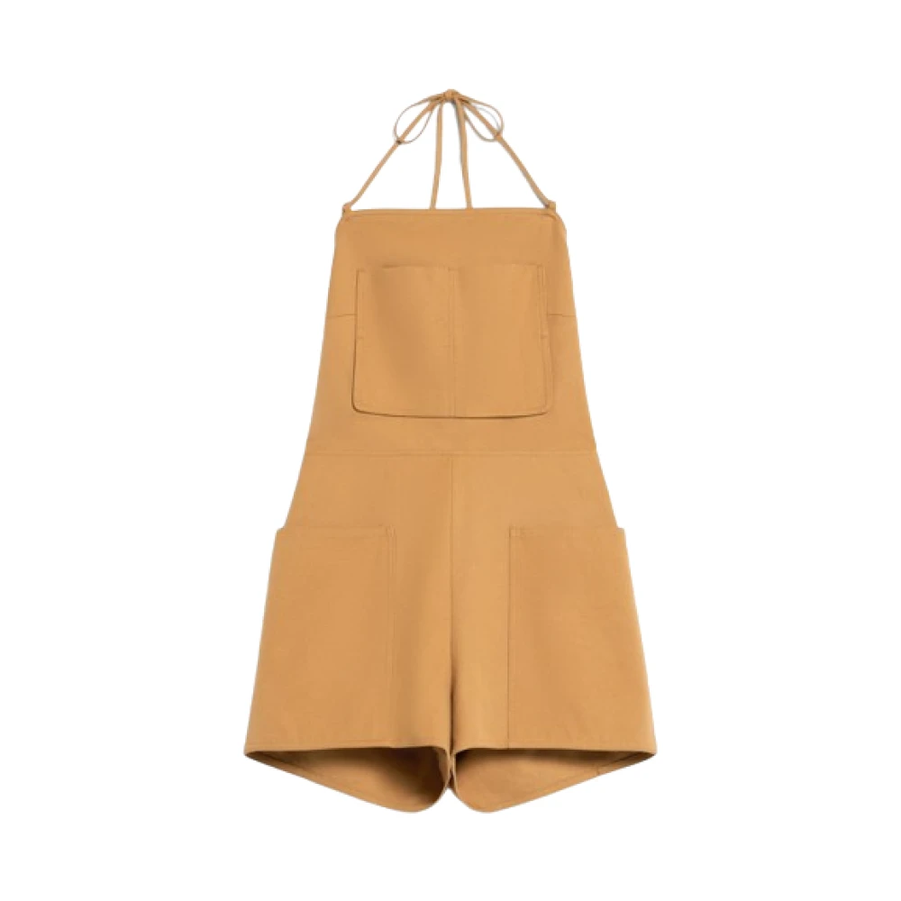 Max Mara Bruin Leren Werkkleding Jurk Brown Dames