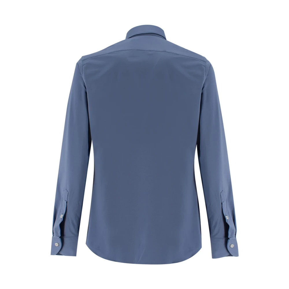 Xacus Kreukvrij Slim Fit Overhemd voor een Perfecte Look de Hele Dag Blue Heren