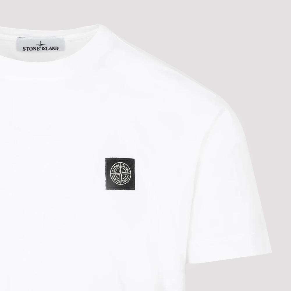 Stone Island Wit Katoenen T-Shirt Klassieke Stijl White Heren