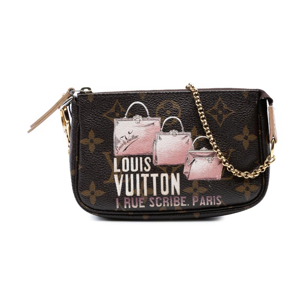 Louis Vuitton Vintage Women's Brown Pre-Owned Chain Embellished Pouch
