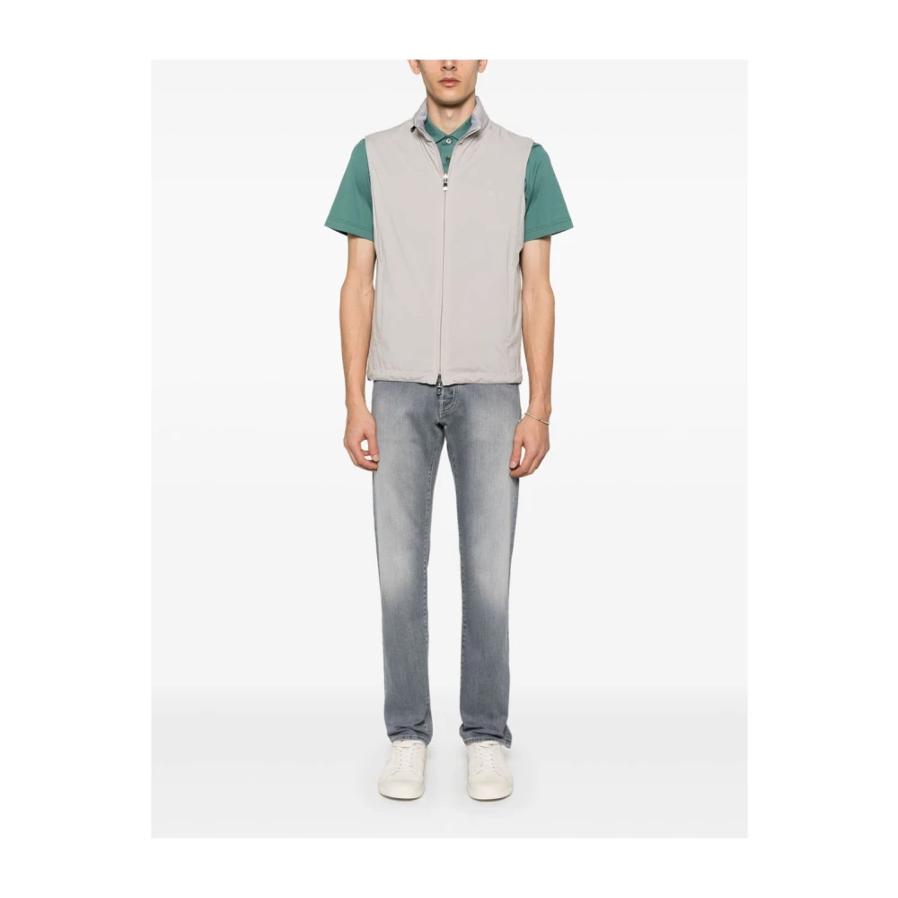 Corneliani Grijze Gebreide Jas Gray Heren