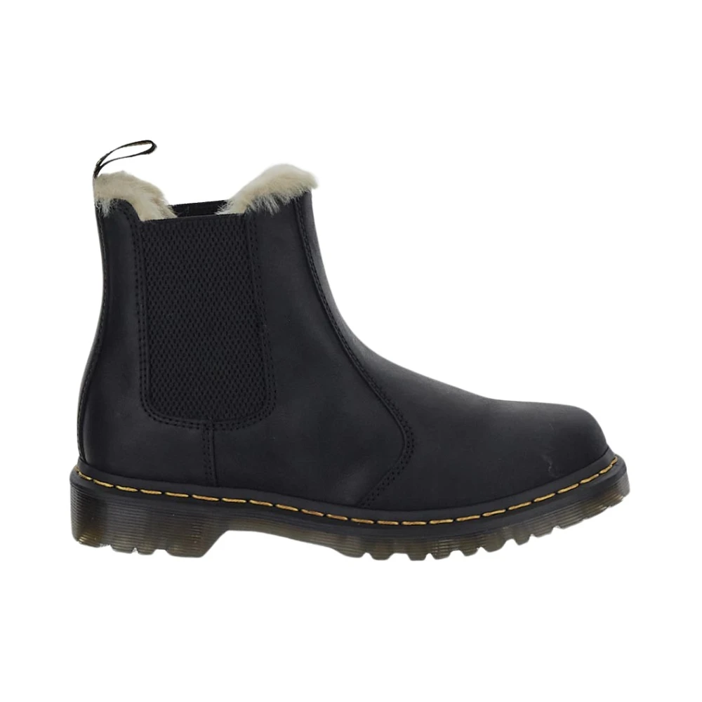 Dr. Martens Chelsea Laarzen met Nepbont Voering Black Dames