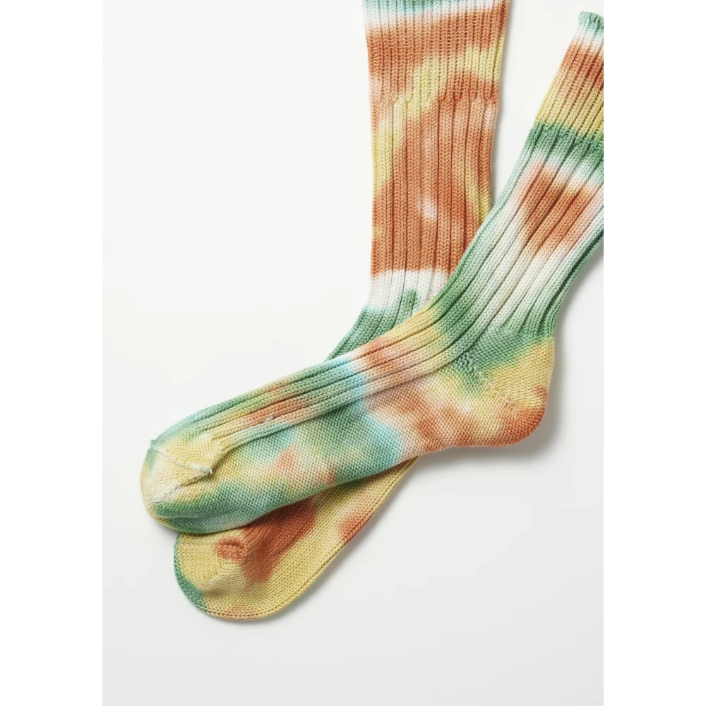 RoToTo Geribbelde Tie Dye Crew Sokken Multicolor Heren