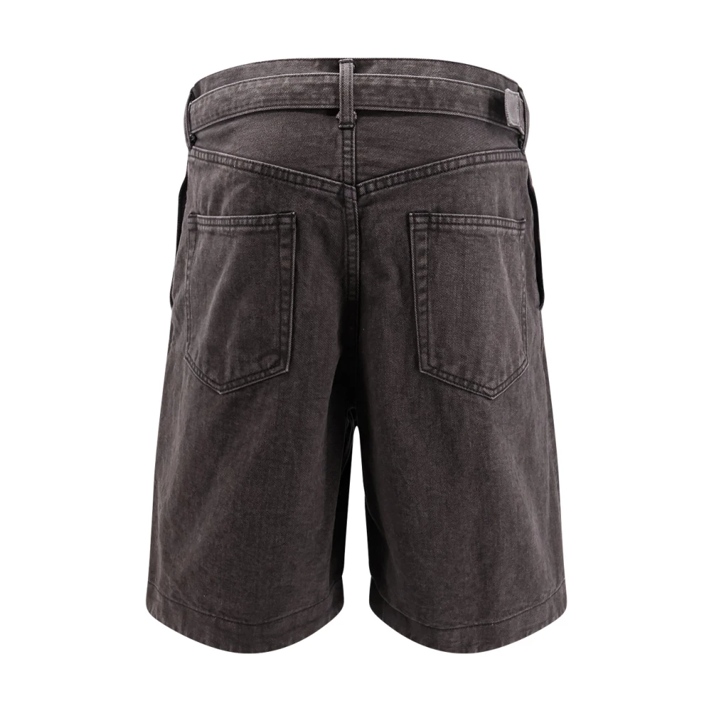 Sacai Zwarte Denim Bermuda Shorts met Riem Gray Heren
