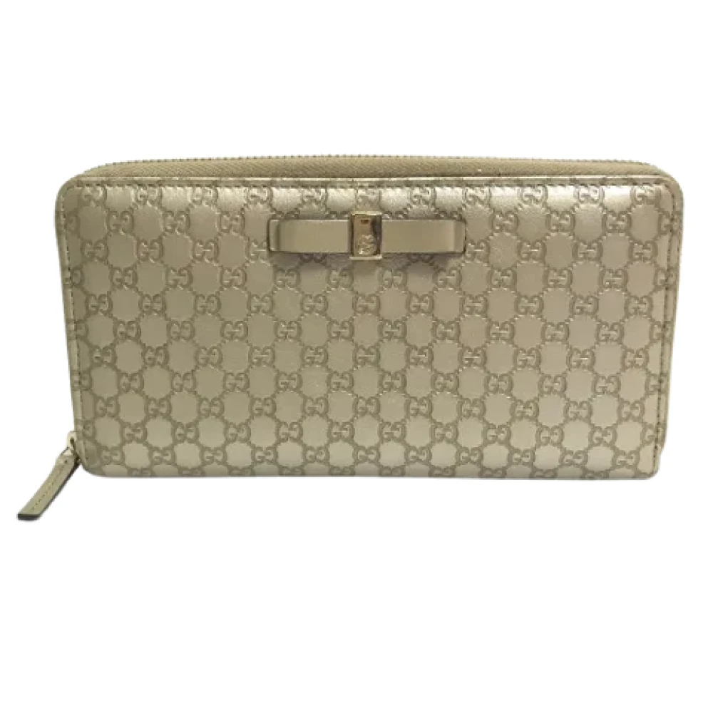 Gucci Vintage Pre-owned Leather wallets Yellow Heren