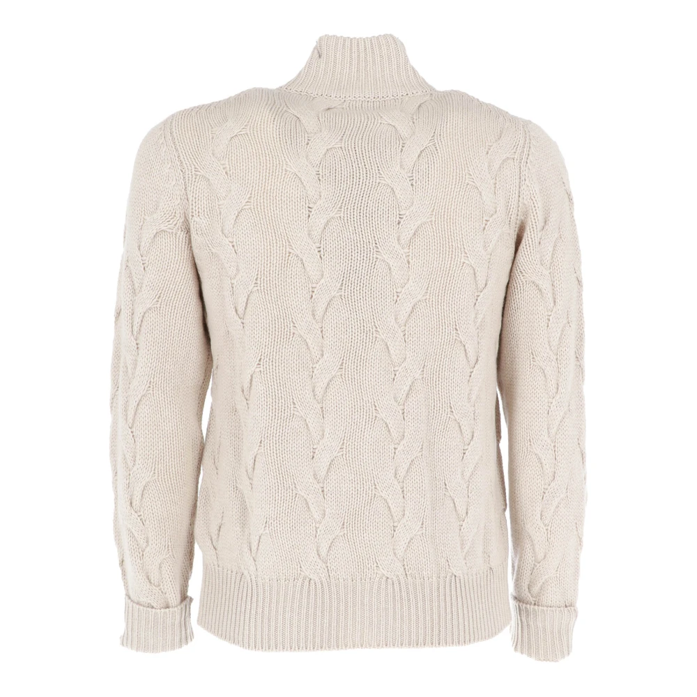 Filippo De Laurentiis Stijlvolle Fullzip Cardigan voor Mannen Beige Heren