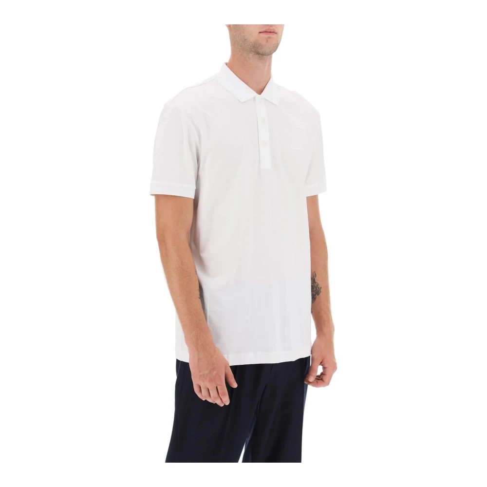 Hugo Boss Regular Fit Jacquard Polo Shirt White Heren