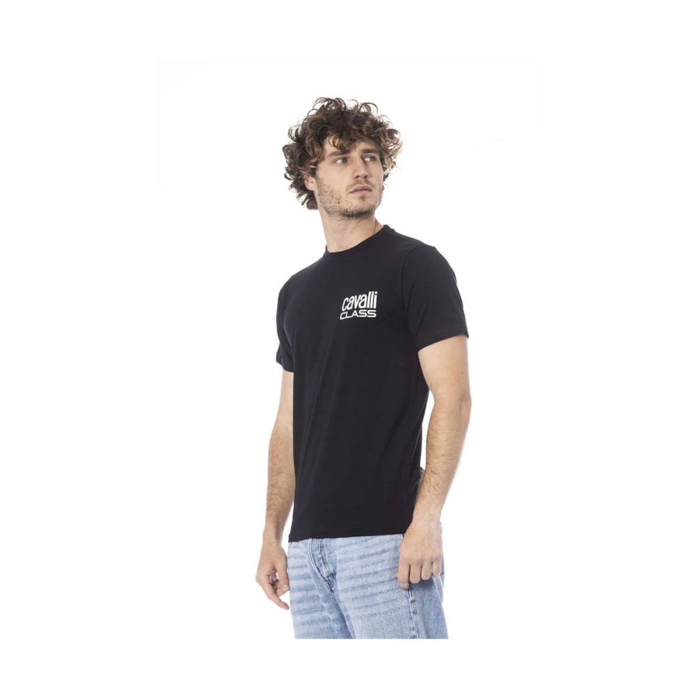 Cavalli Class Zwart Logo Print T-Shirt Black Heren