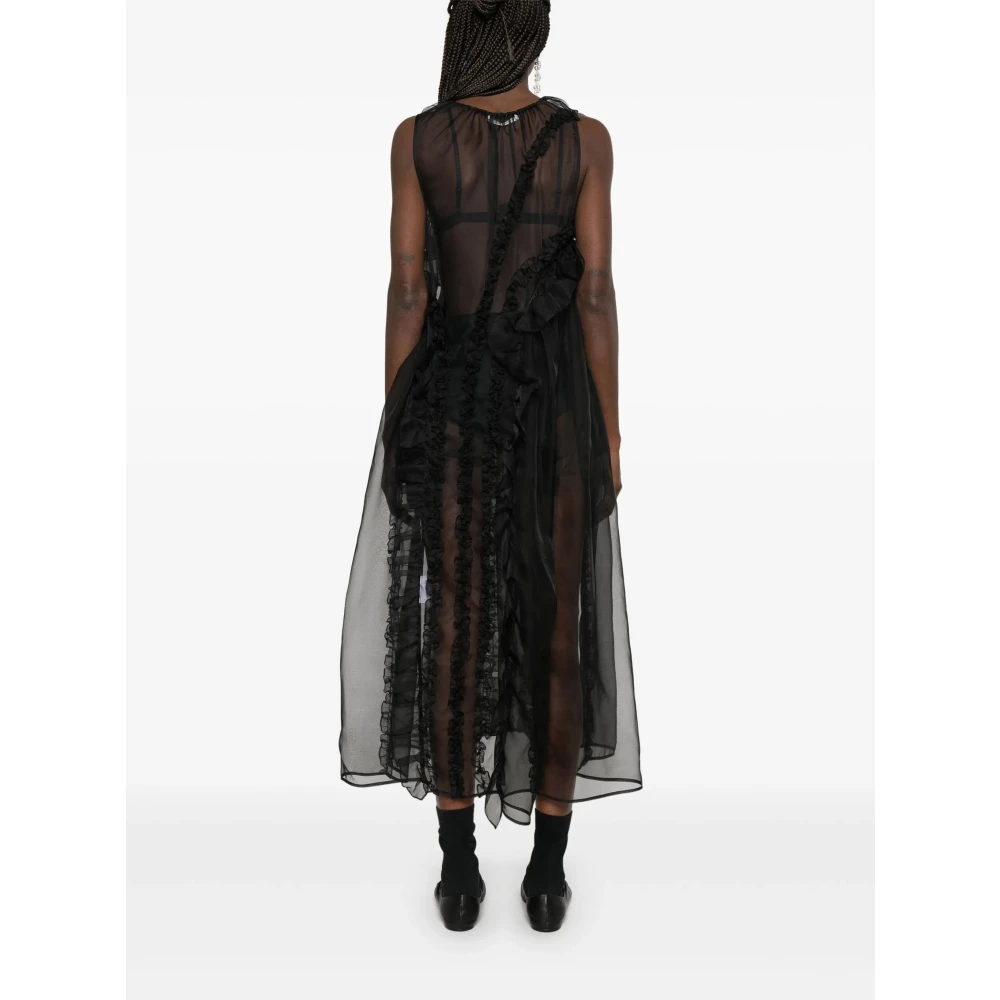 Cecilie Bahnsen Zwarte Opal Jurk met Stuurwiel Detail Black Dames