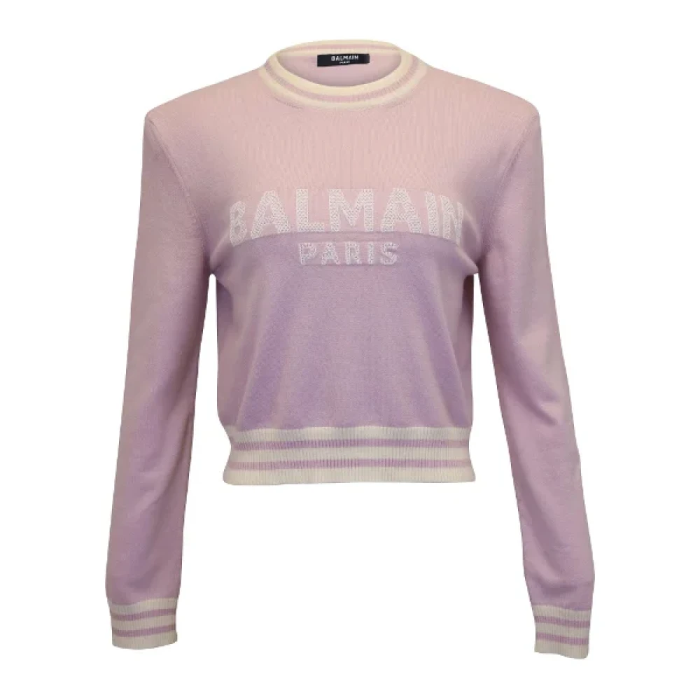 Balmain Pre-owned Wool tops Pink Dames