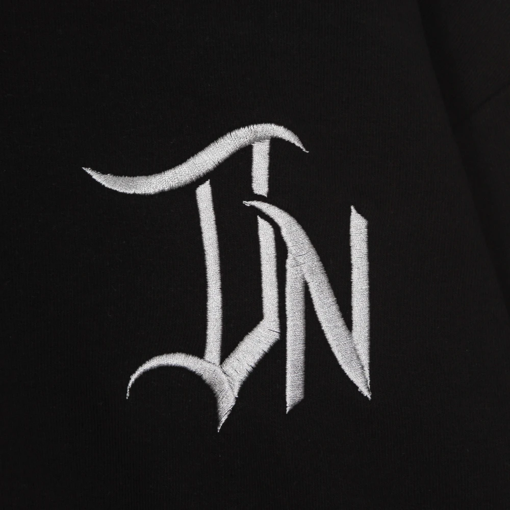 Dolly Noire Zwarte 3D Lettering Hoodie Sweatshirt Black Heren