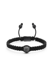 Men&#39;s Black String Bracelet with Black CZ Bead