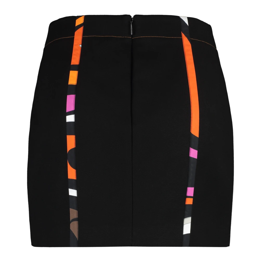 EMILIO PUCCI Contrasterend Gestikte Katoenen Minirok Black Dames