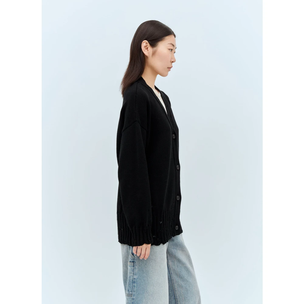 Marni Verwassen Katoenen Vest met Logo Intarsia Black Dames