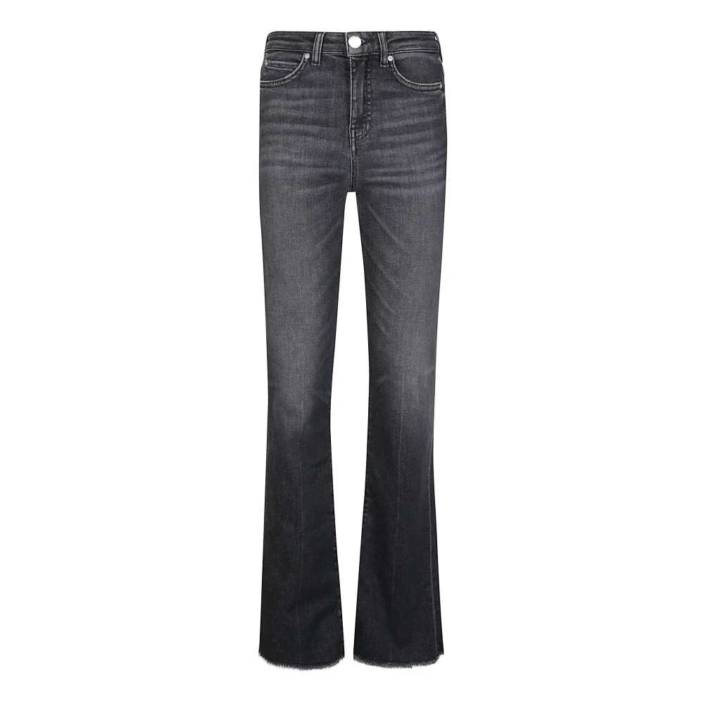 Pinko Flare Jeans Utan Bälte Gray, Dam