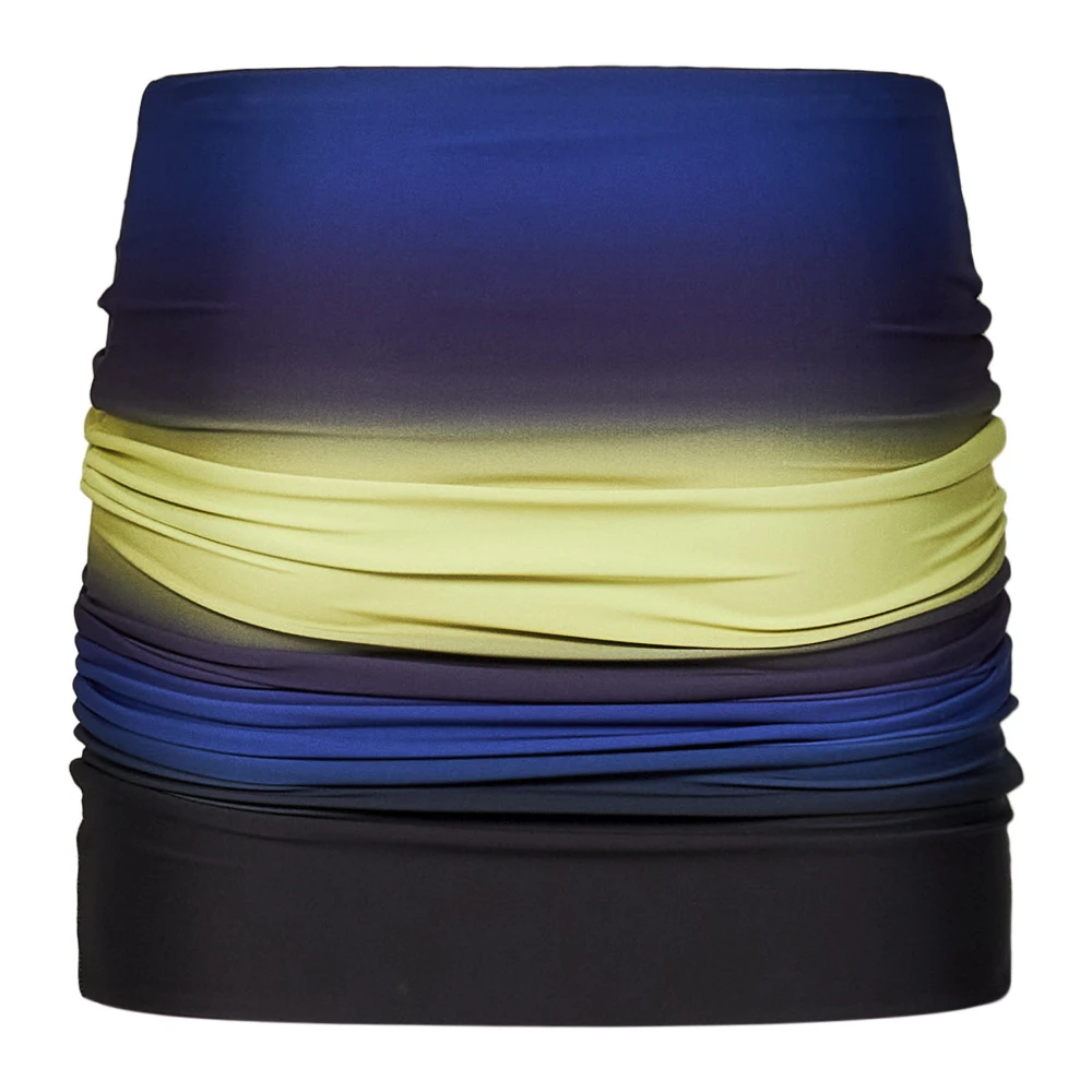 The Attico Multicolor Gedrapeerde Mini Rok met Logo Print Multicolor Dames