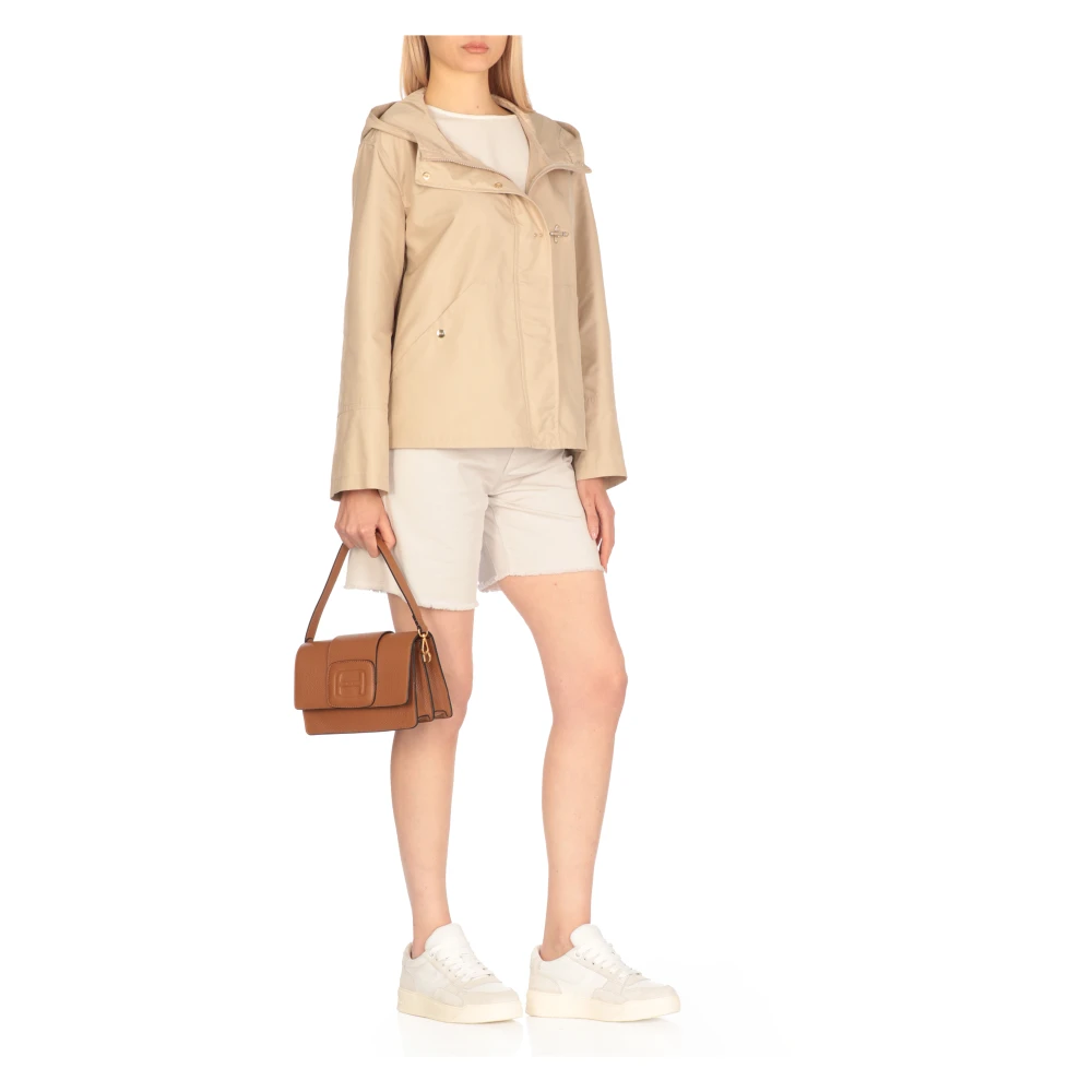 Fay Beige Waterdichte Parka met Capuchon Beige Dames