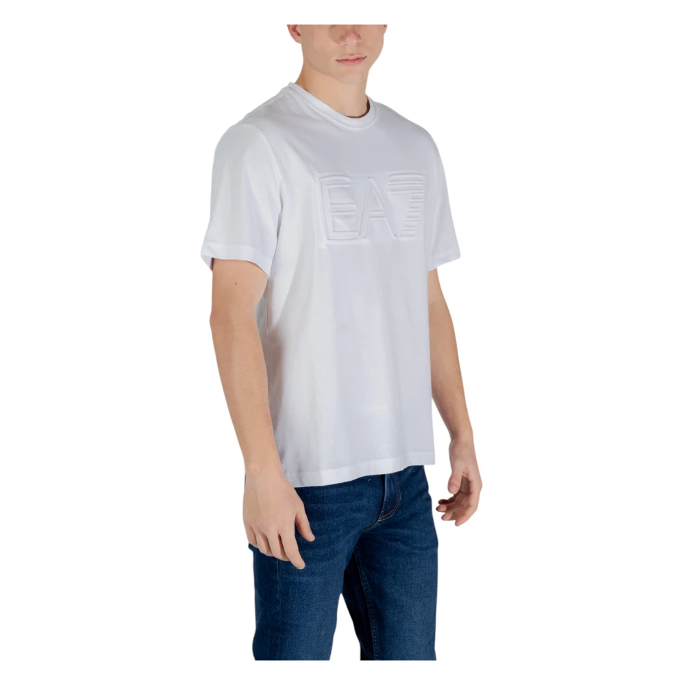 Emporio Armani EA7 Katoenen T-shirt korte mouwen lente zomer White Heren