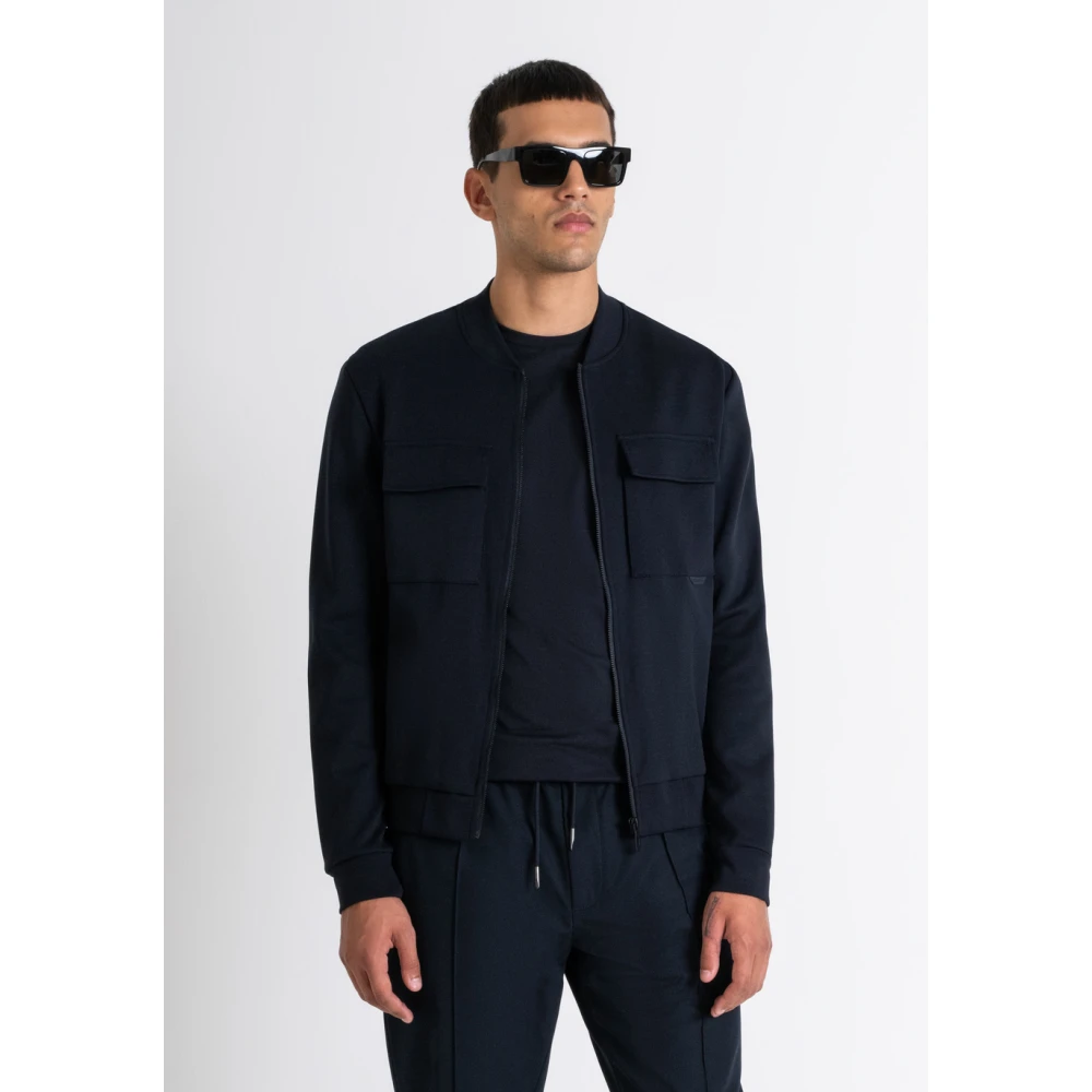 Antony Morato Blauw Katoenmix Sweatshirt Slim Fit Blue Heren