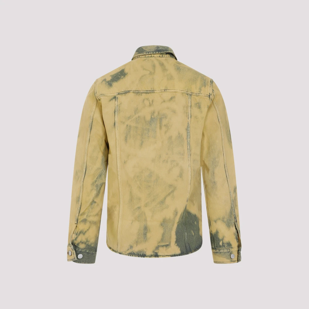Dries Van Noten Lime Cotton Curtis Shirt Geel & Oranje Multicolor Heren