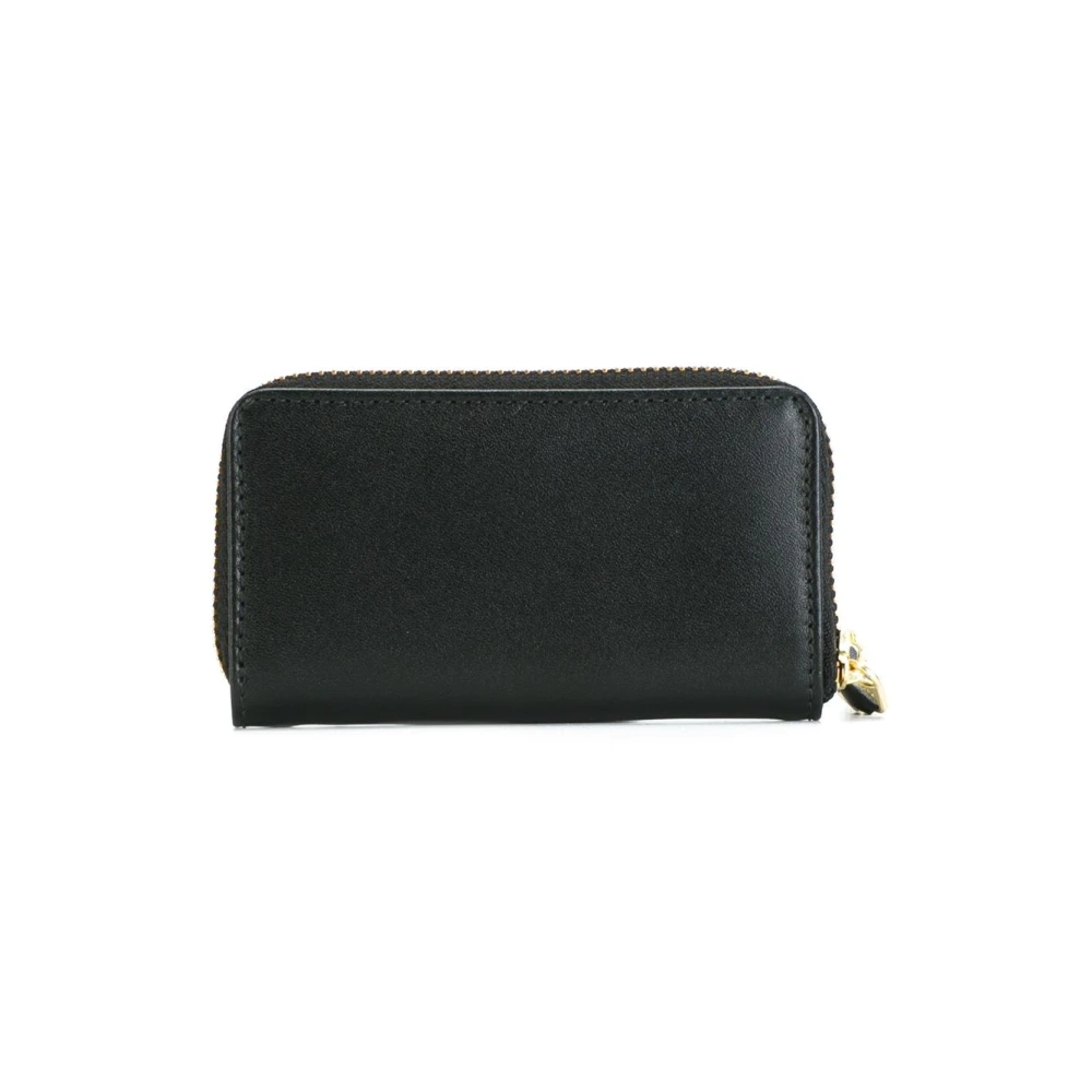 Comme des Garçons Zwarte leren portemonnee met gouden hardware Black Heren