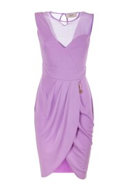 Fracomina Slim Mini Dress With Tulle Panel - FQ23SD1014W62601