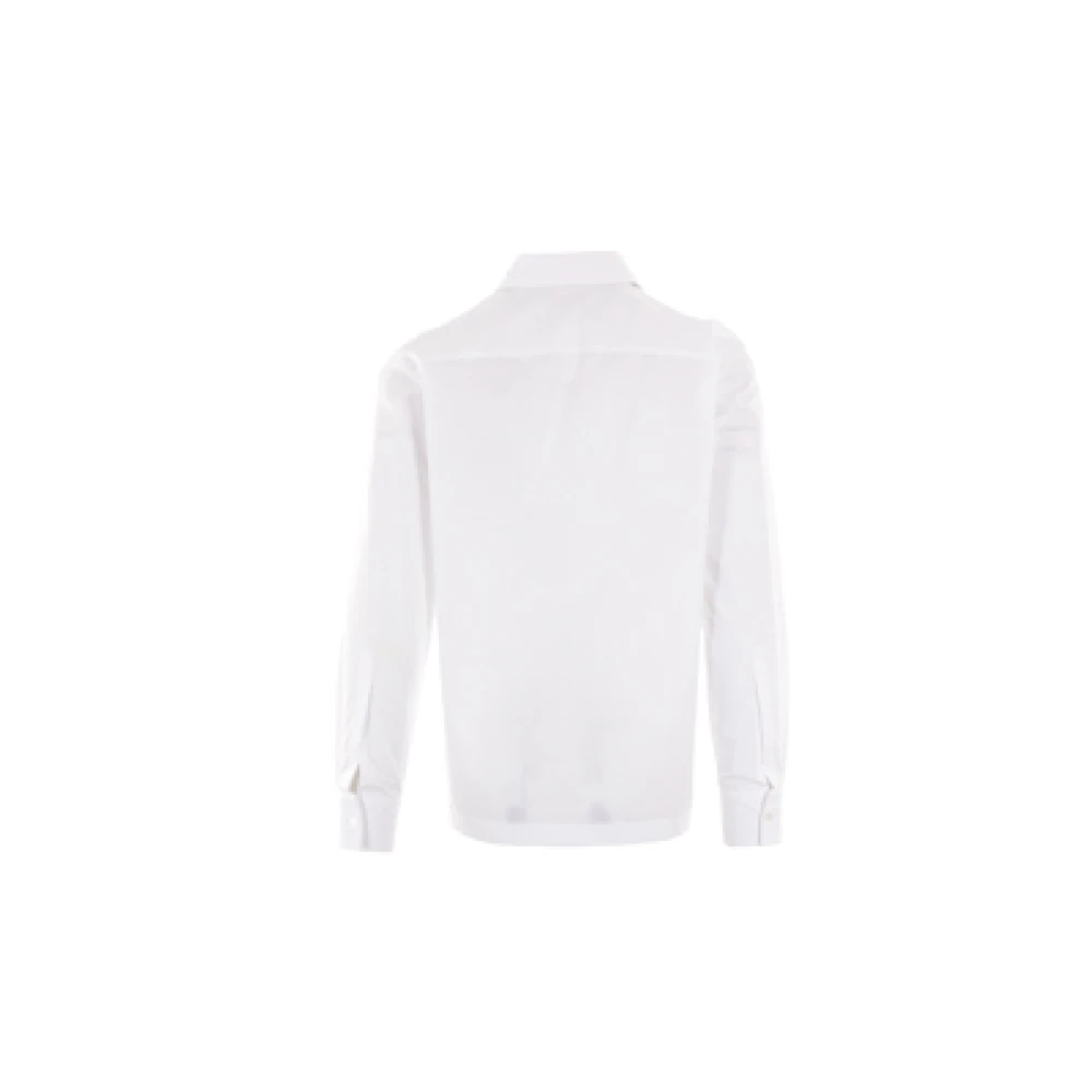 Valentino Garavani Witte Katoenen Poplin Overhemd met Puntige Kraag en Knoopsluiting White Heren