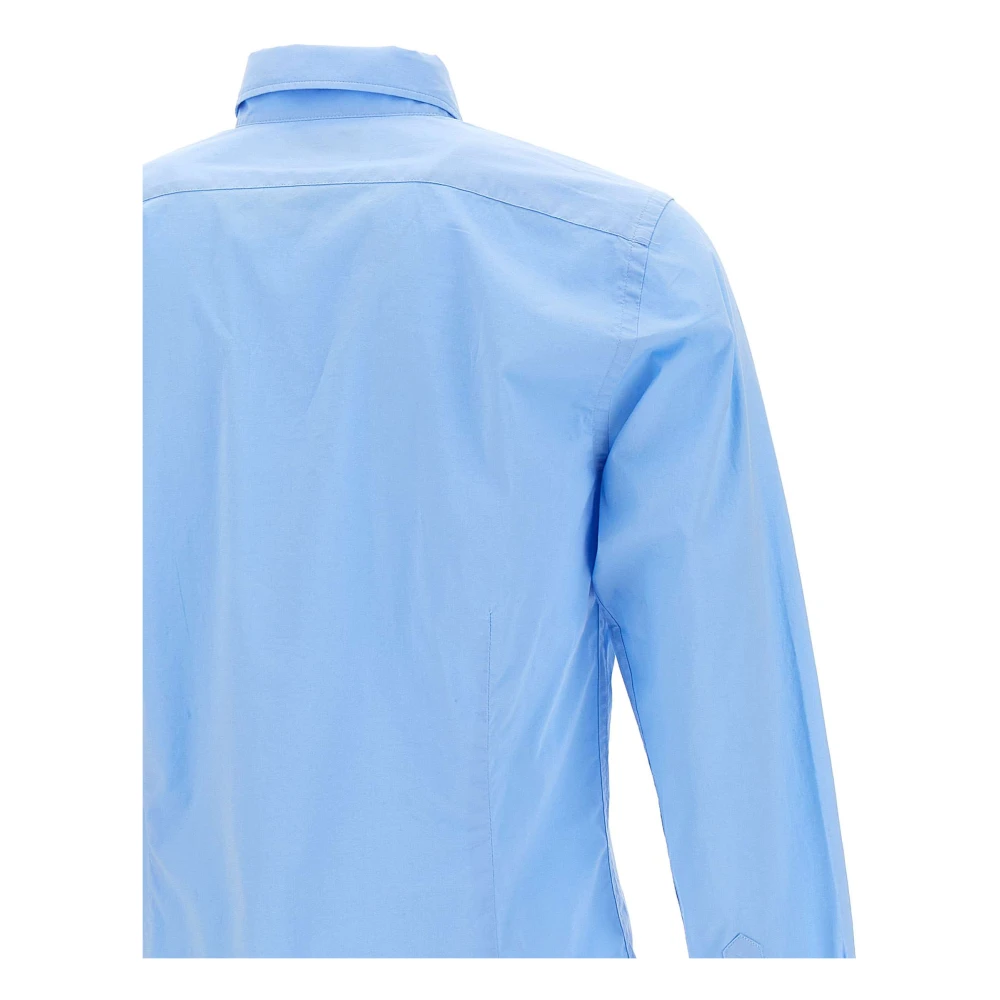 LA MARTINA Blauwe Stretch Katoenen Overhemd met Knopen Blue Heren