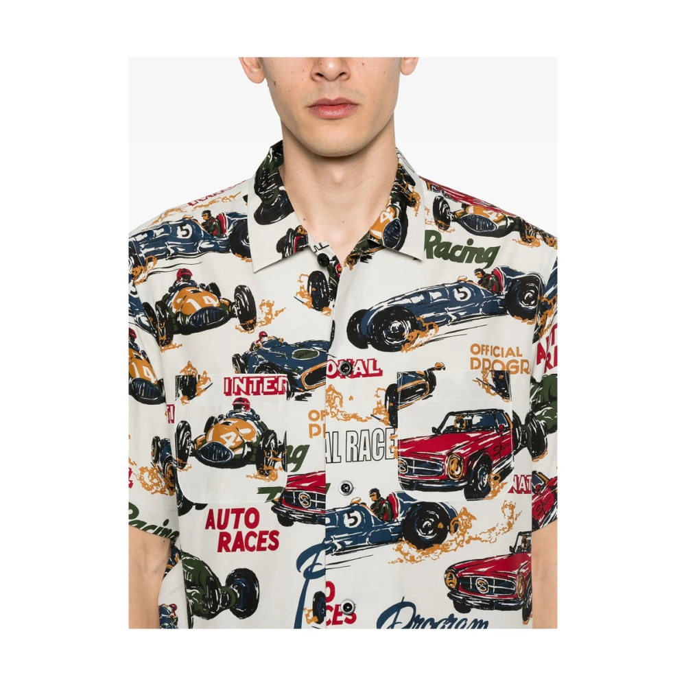 Sacai Witte Knoopshirt Klassieke Stijl Multicolor Heren