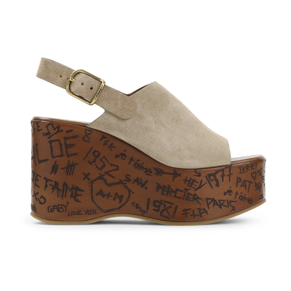 Chloé Women's Beige Wedges, 6 Uk, Maxime Wedge Sandal
