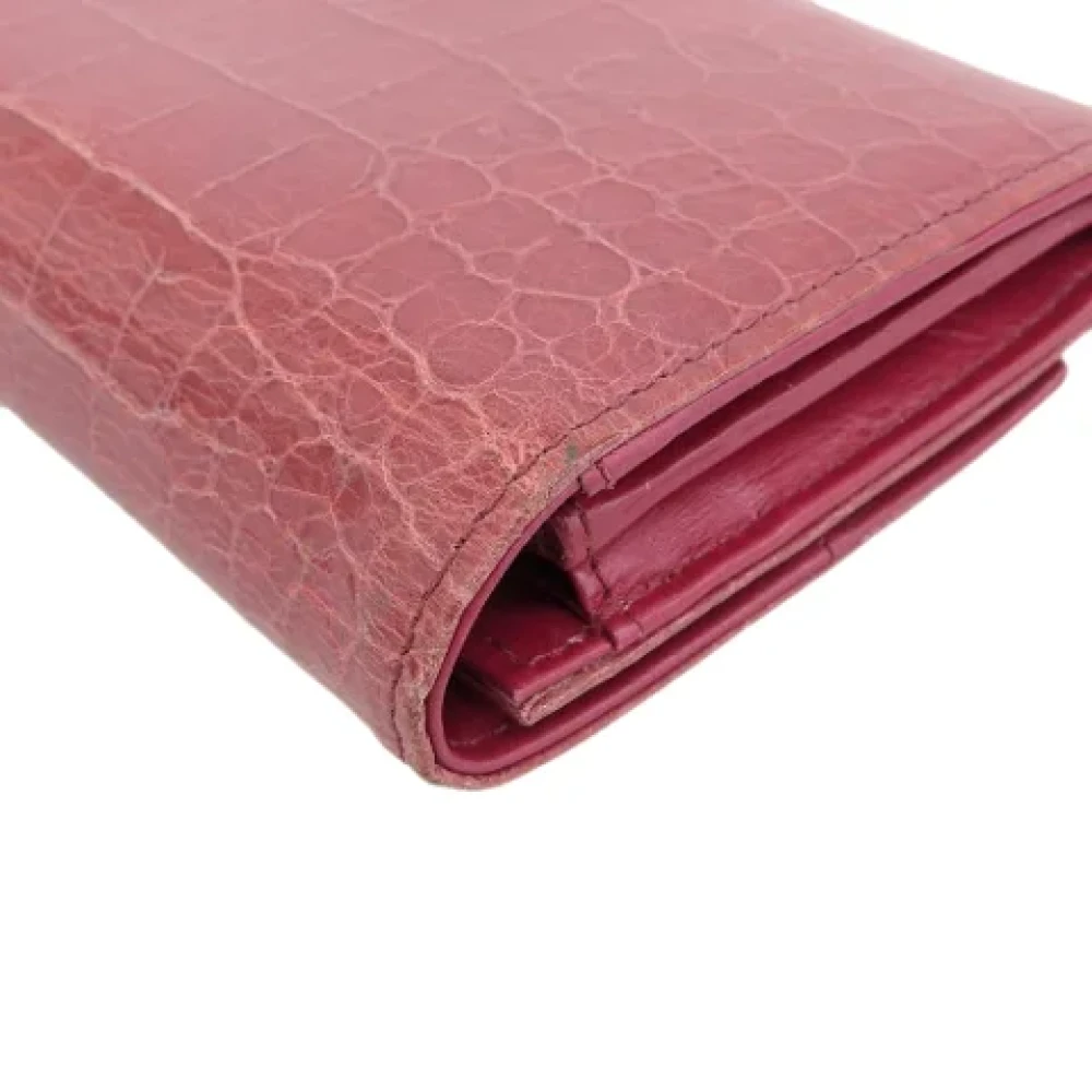 Miu Pre-owned Leather wallets Purple Dames