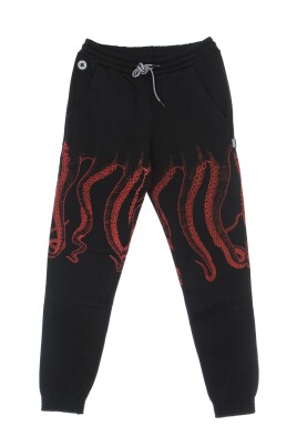 black-sweatpants-elastic-waist-octopus-print