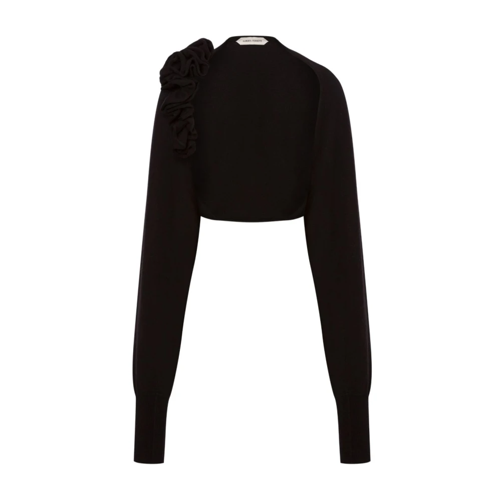 Alberta Ferretti Women's Black Round-Neck Knitwear, M, Bolero Jumper